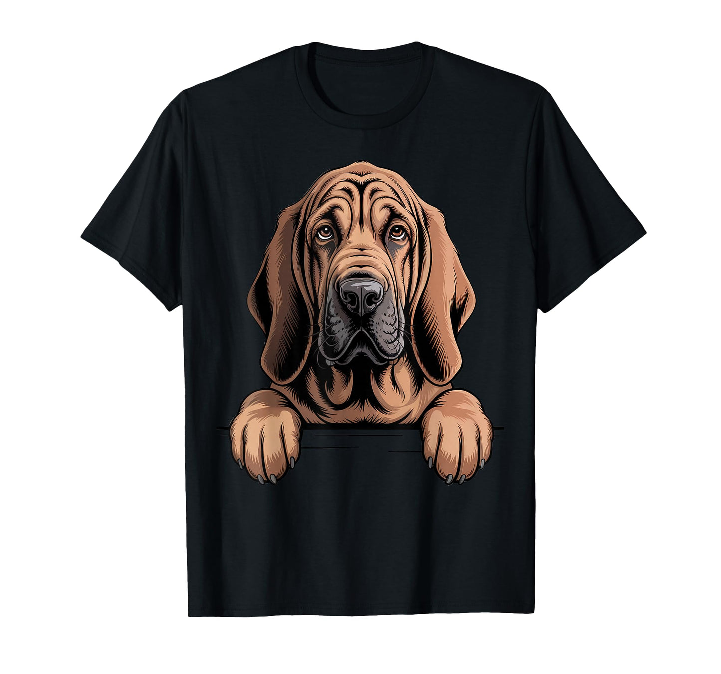 Bloodhound Funny Peeking Pocket Puppy Dog Lover T-Shirt