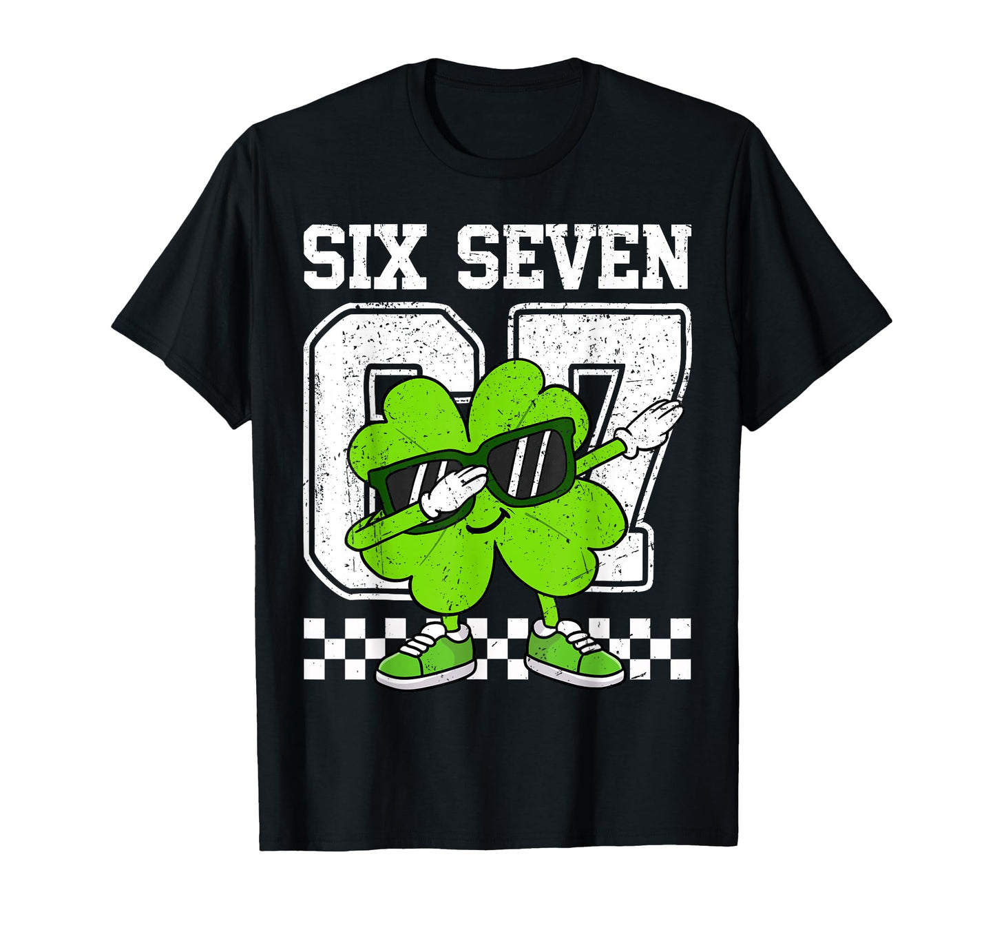 Boys St Patricks Day Dabbing Shamrock Clover 67 Six Seven T-Shirt