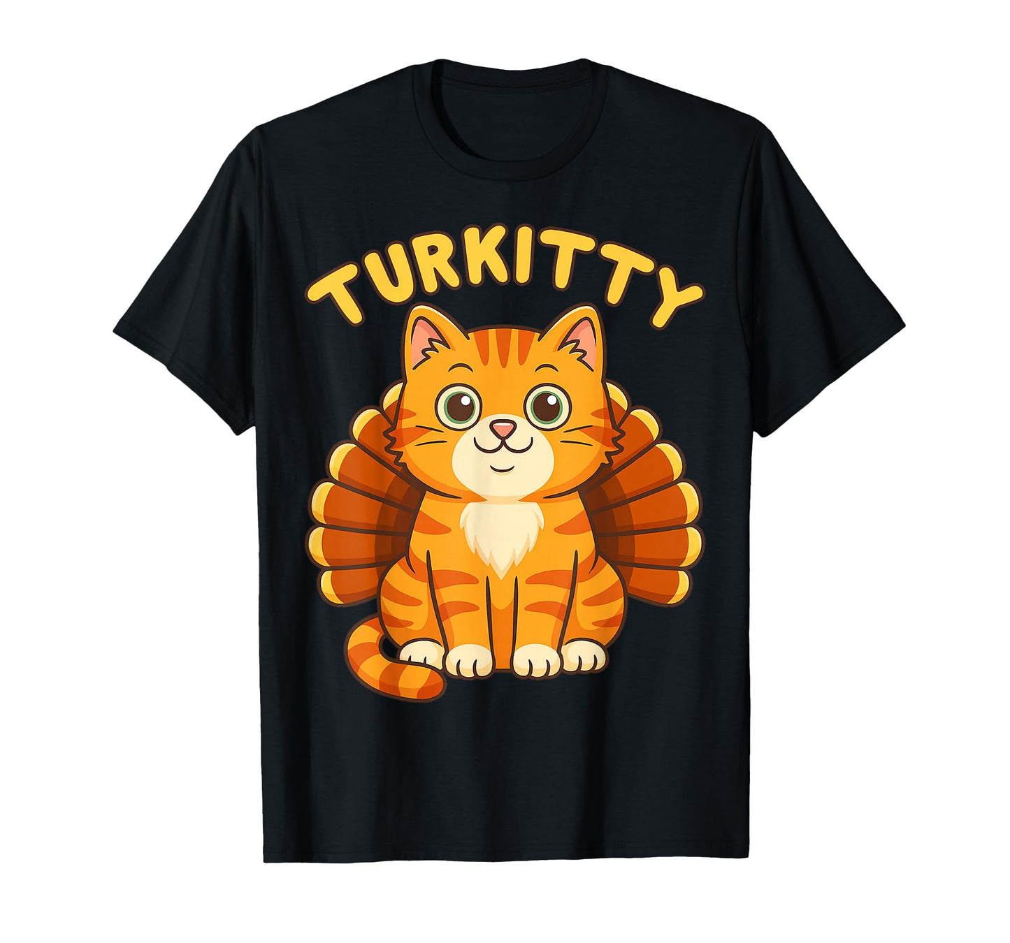 Cute Cat Turkey Funny Thanksgiving Gifts for Men Women Kid T-Shirt