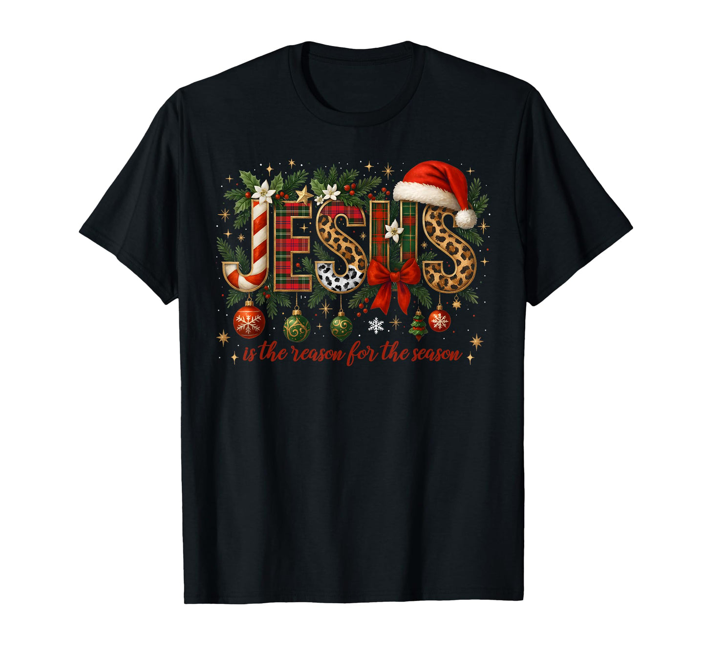 Jesus is The Reason for Season Christmas Christian Xmas T-Shirt