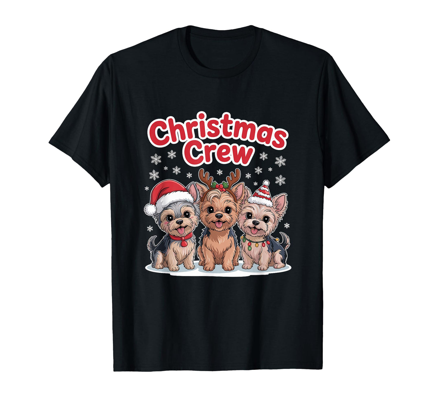 Christmas Crew Puppy Dog Funny Christmas Yorkshire Terrier T-Shirt