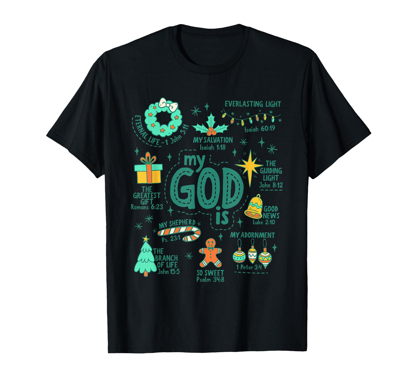 Christian Christmas My God is Jesus is The Reason Nativity T-Shirt