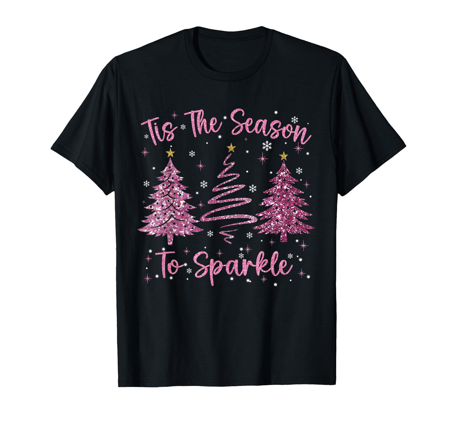 Tis The Season Sparkle Christmas Tree Xmas Women Girl T-Shirt