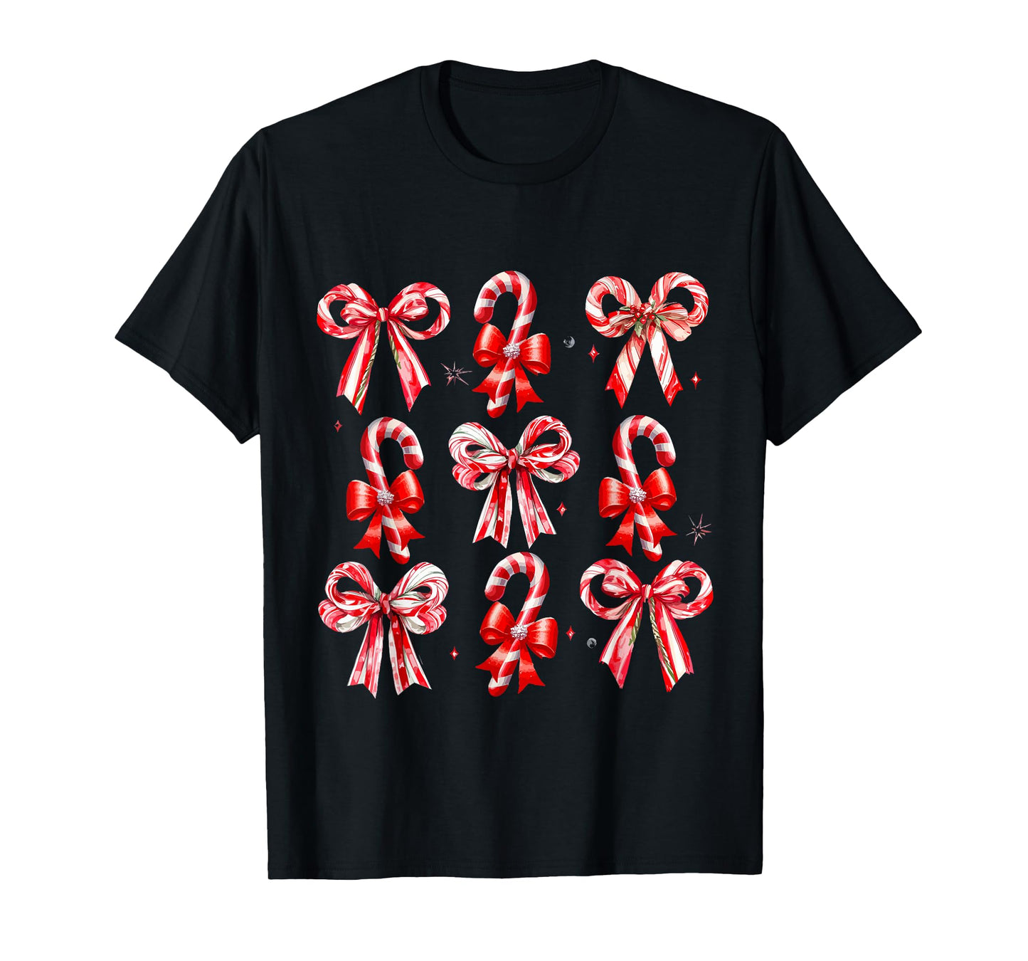Christmas Candy Cane Santa Xmas Kids Toddler Youth Women Men T-Shirt