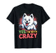 Yes, Im with Crazy Cartoon Pet Dog Breed American Eskimo Dog T-Shirt