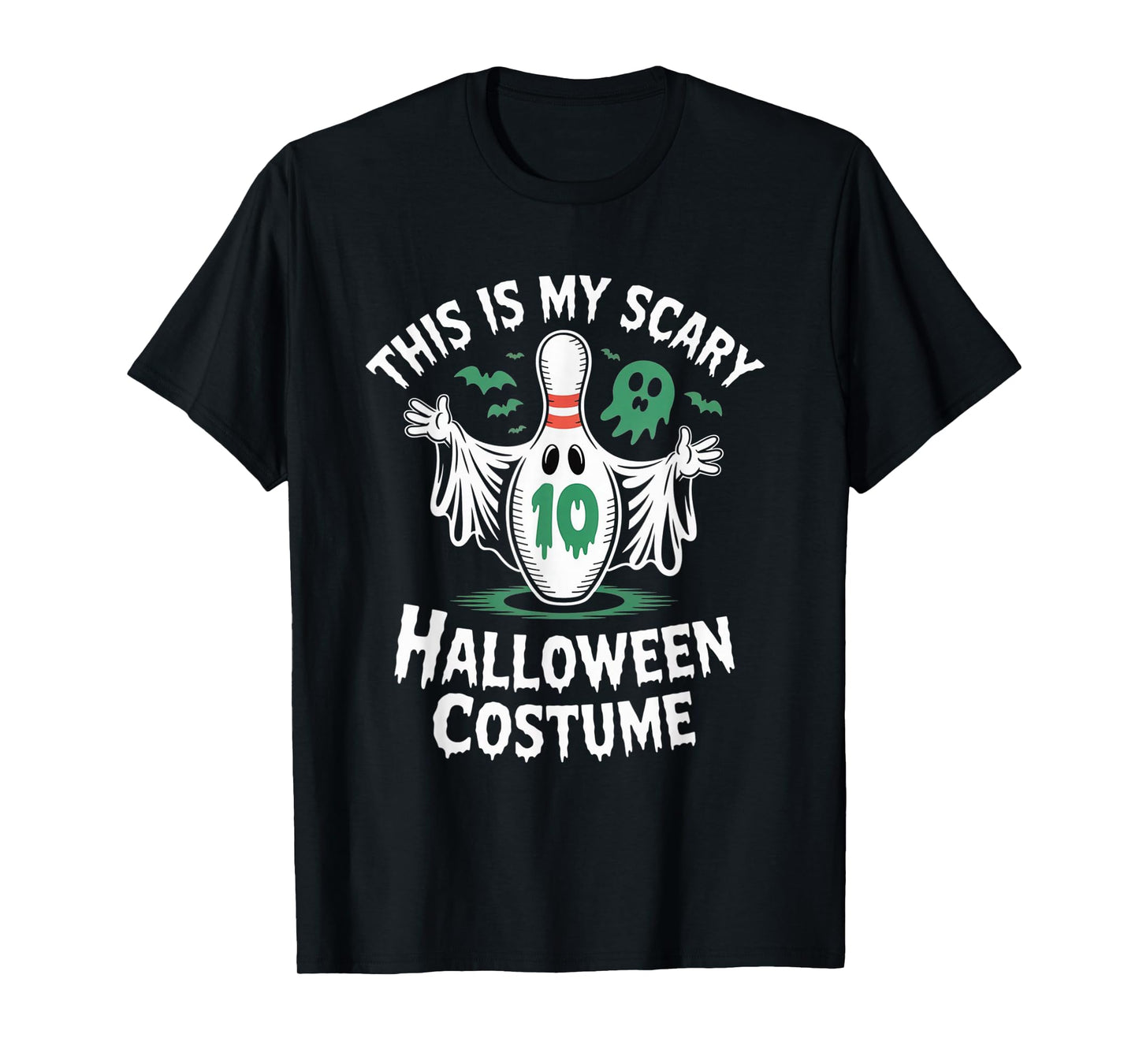 Funny Ghost Bowling League Team Halloween Humor Tee T-Shirt