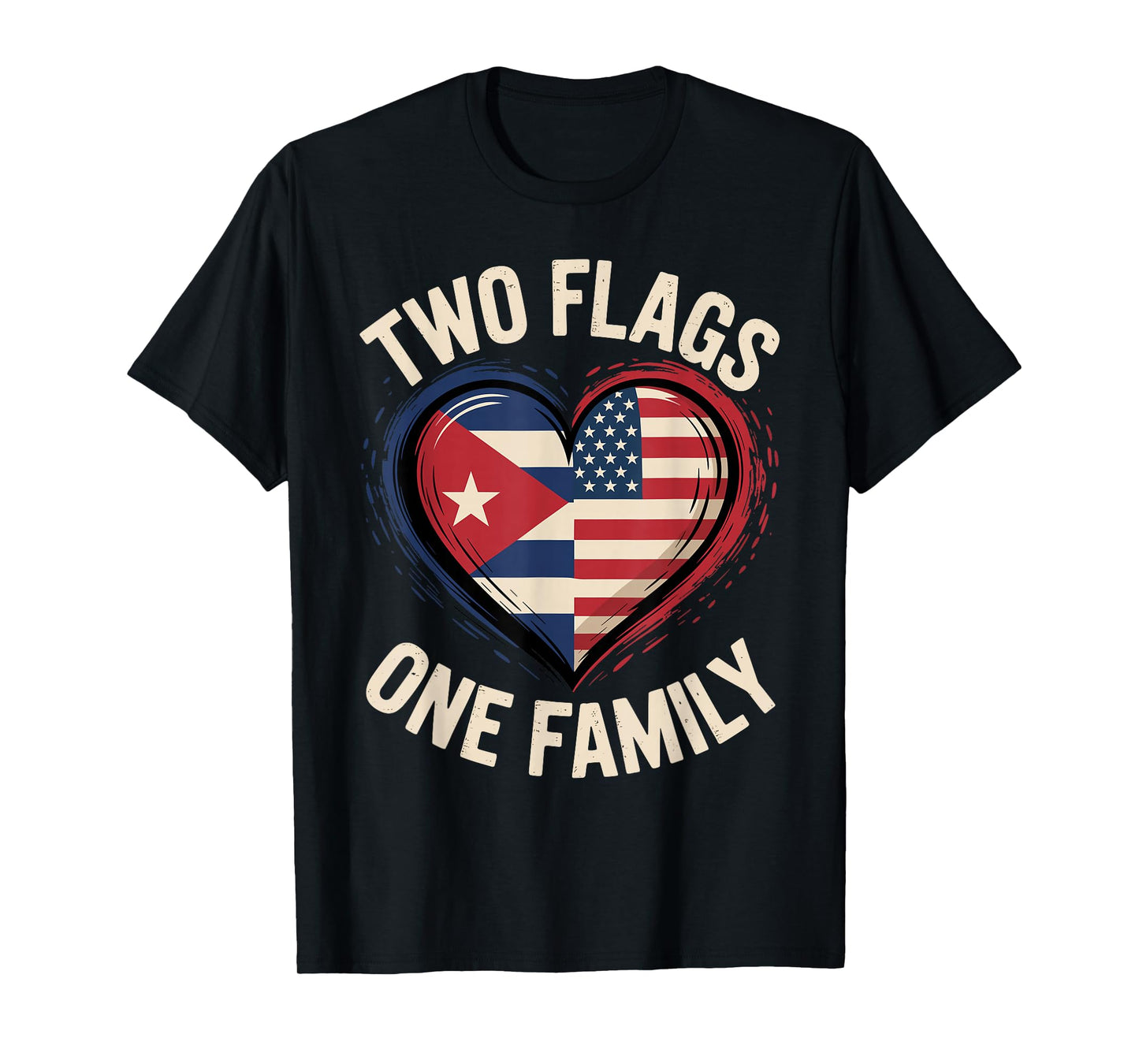 Two Flags One Family American Cuban USA Cuba America T-Shirt