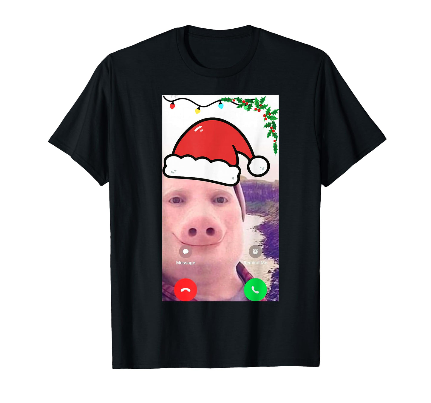 Funny gen z Humor brainrot Christmas John Pork Calling Meme T-Shirt