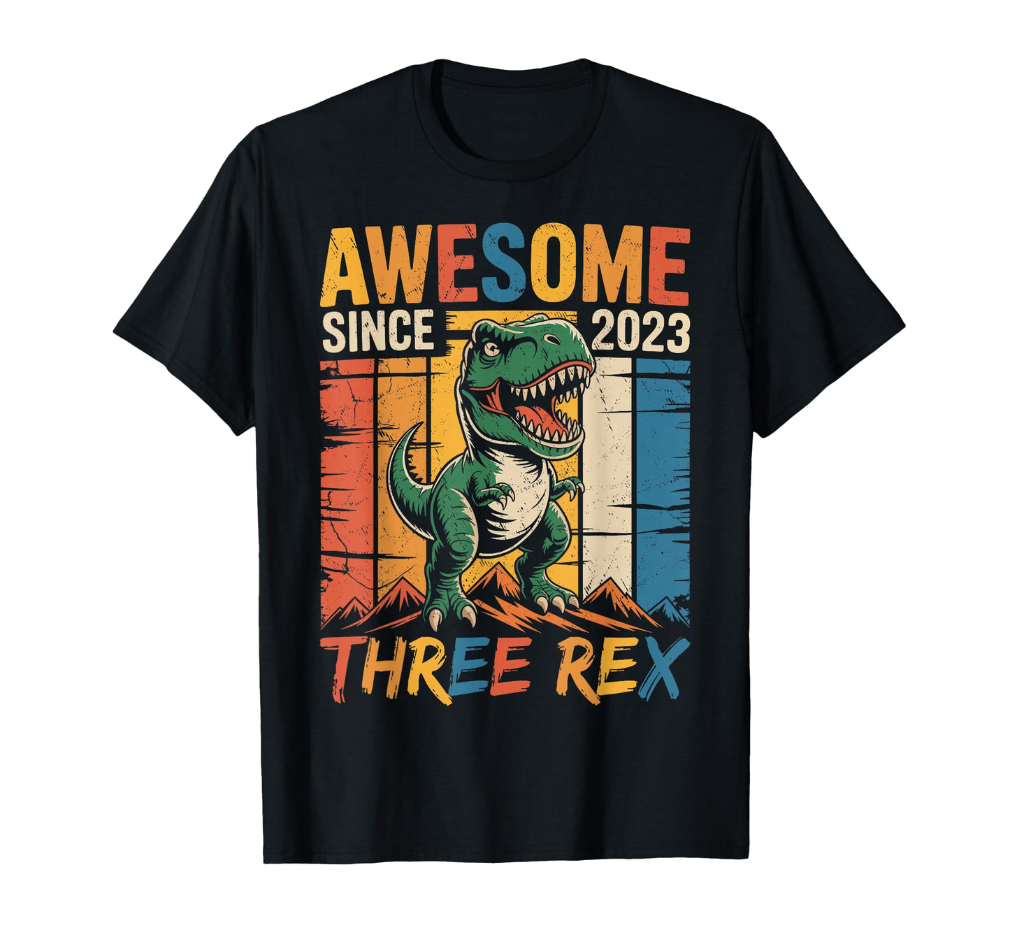 Three Rex 3rd Birthday Third Dinosaur 3 Year Old Boys Kids T-Shirt