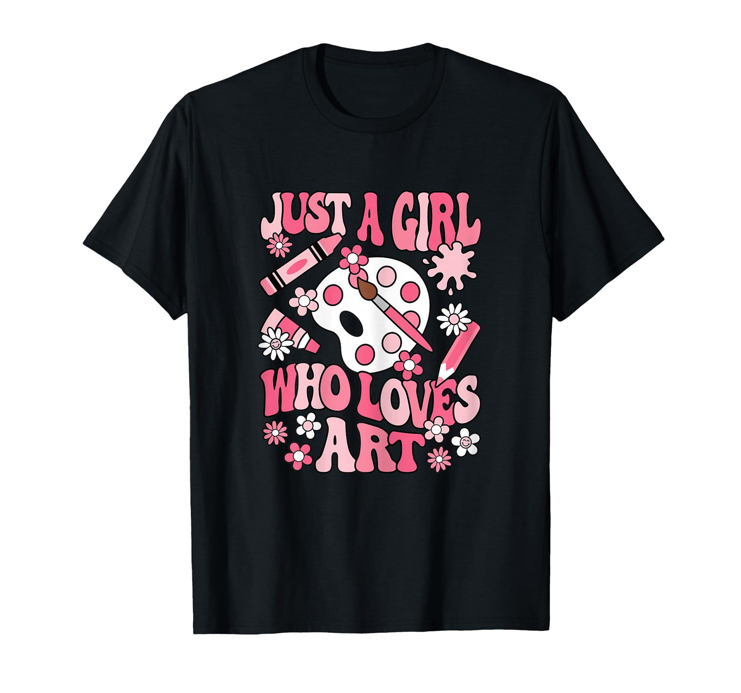 Just A Girl Who Loves Art Painting Artist Girls Kids T-Shirt