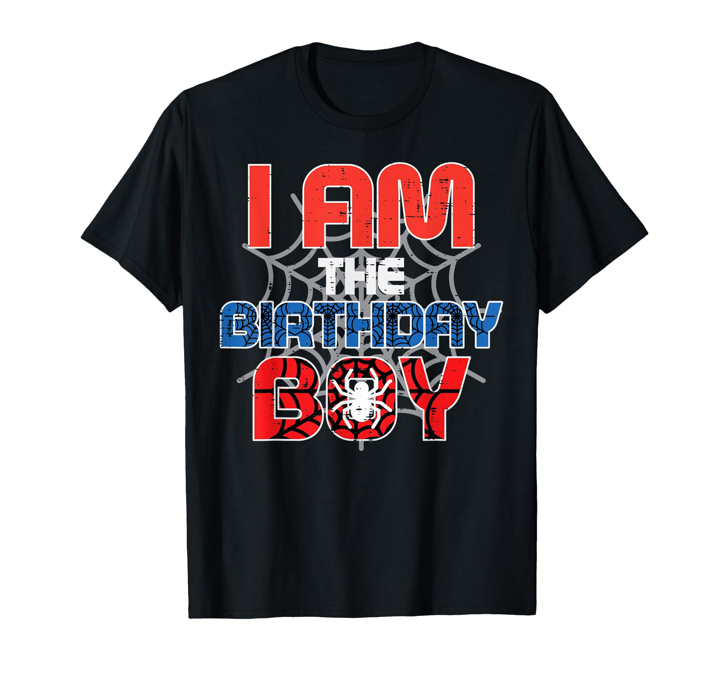I Am The Birthday Boy Spider Party Family Matching Boys Kids T-Shirt