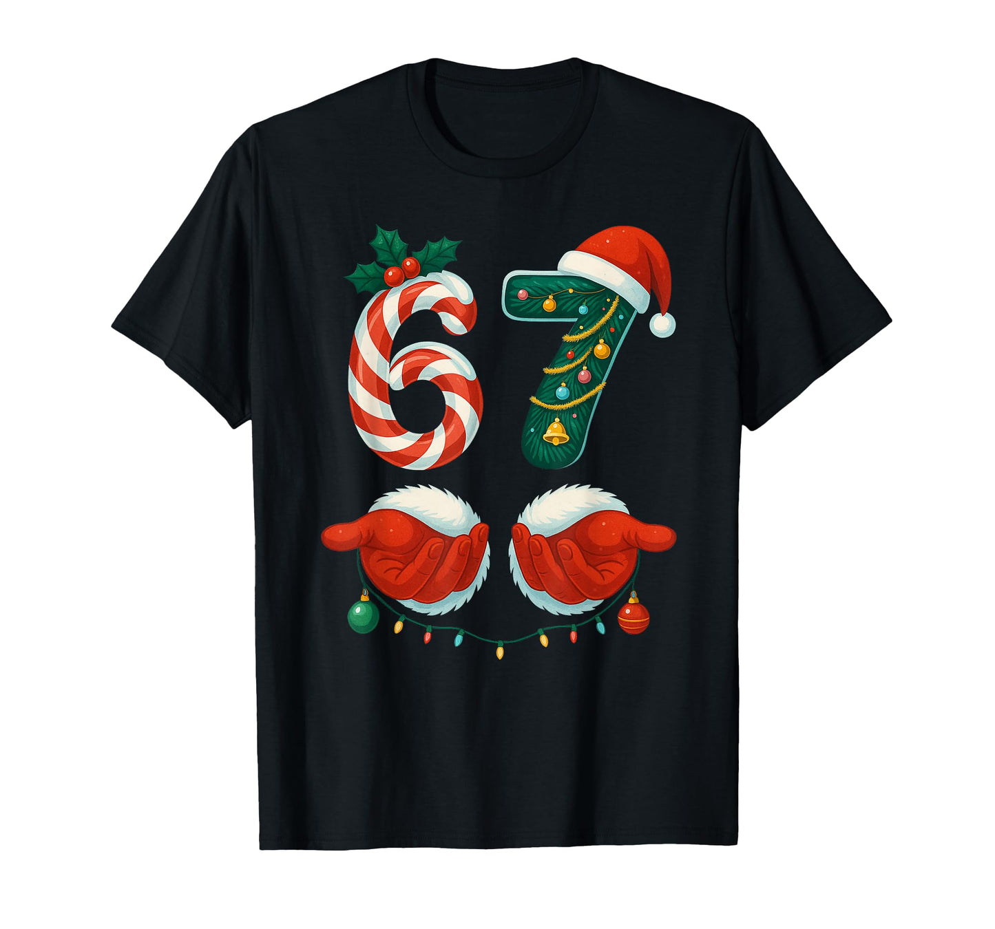 67 Christmas 6 7 Meme Pajamas Holiday Gen Alpha Slang T-Shirt