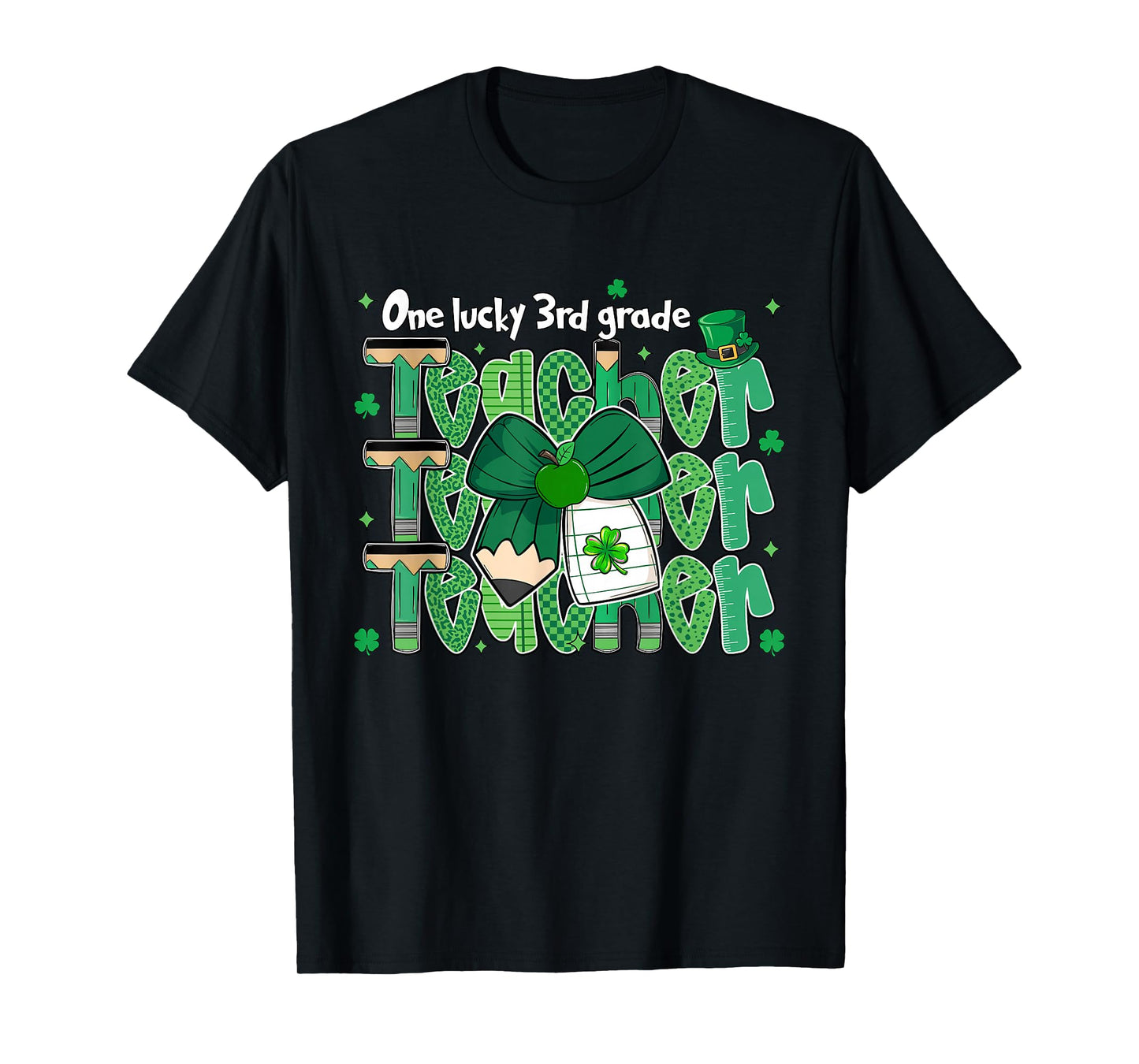 Preppy One Lucky 3rd Grade Teacher St Patrick's Day T-Shirt