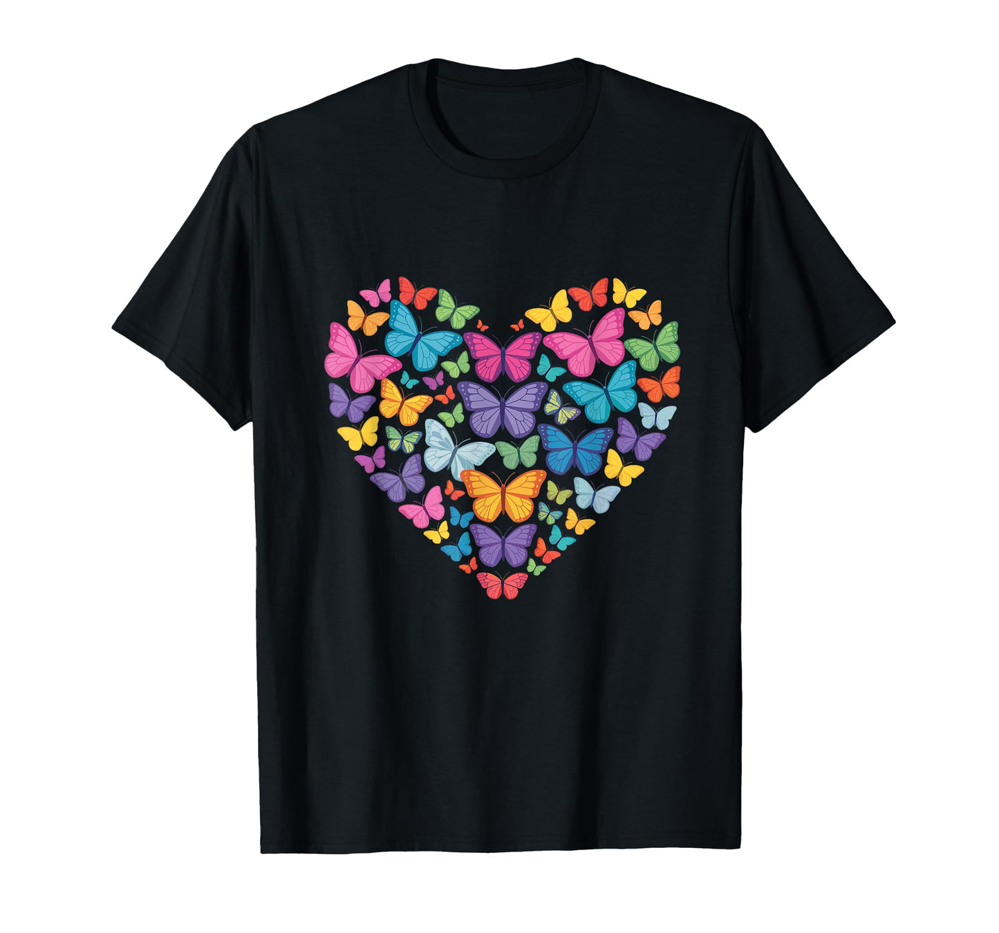 Colorful Butterfly Heart Cute Butterflies for Women Girls T-Shirt