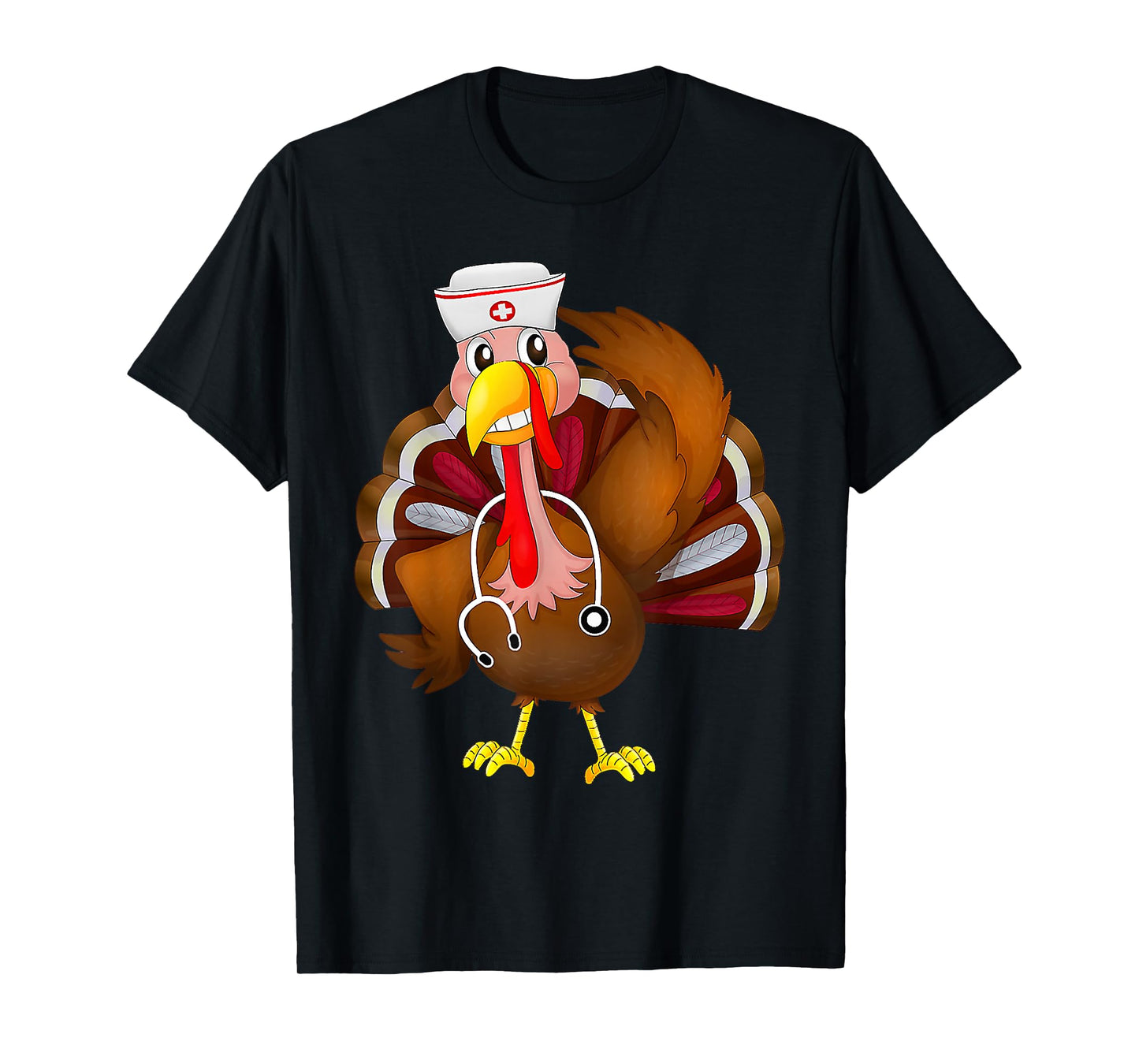 Thanksgiving Scrub Tops Women Turkey Nurse Holiday Nursing T-Shirt
