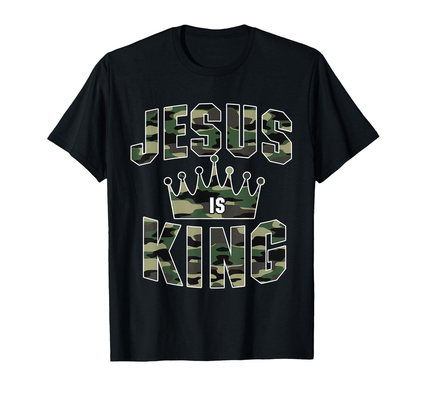 Camo Jesus is King Christian Men Women T-Shirt