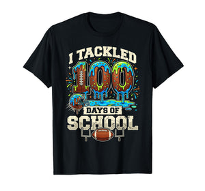 I Tackled 100 Day of School Teacher Student Football T-Shirt