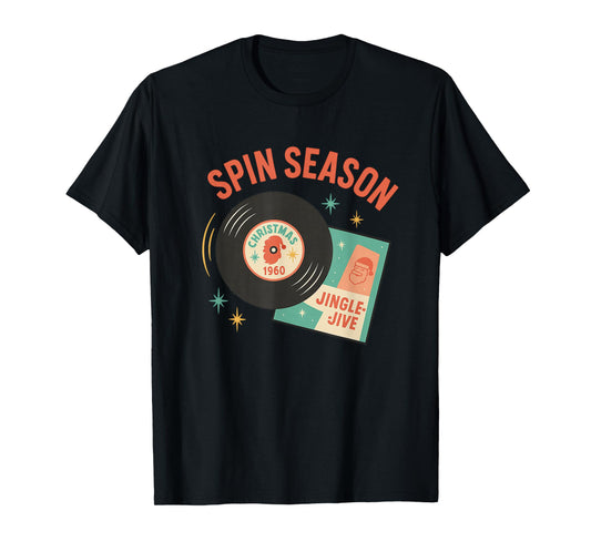 Christmas Vinyl Record Spin Season Retro Holiday T-Shirt