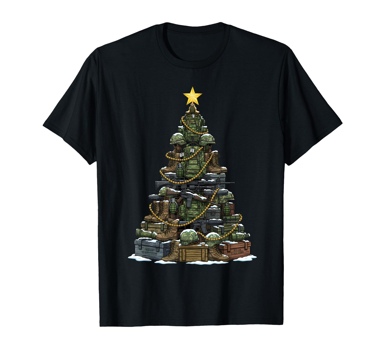 Camouflage Military Christmas Tree Patriotic Courage Honor T-Shirt
