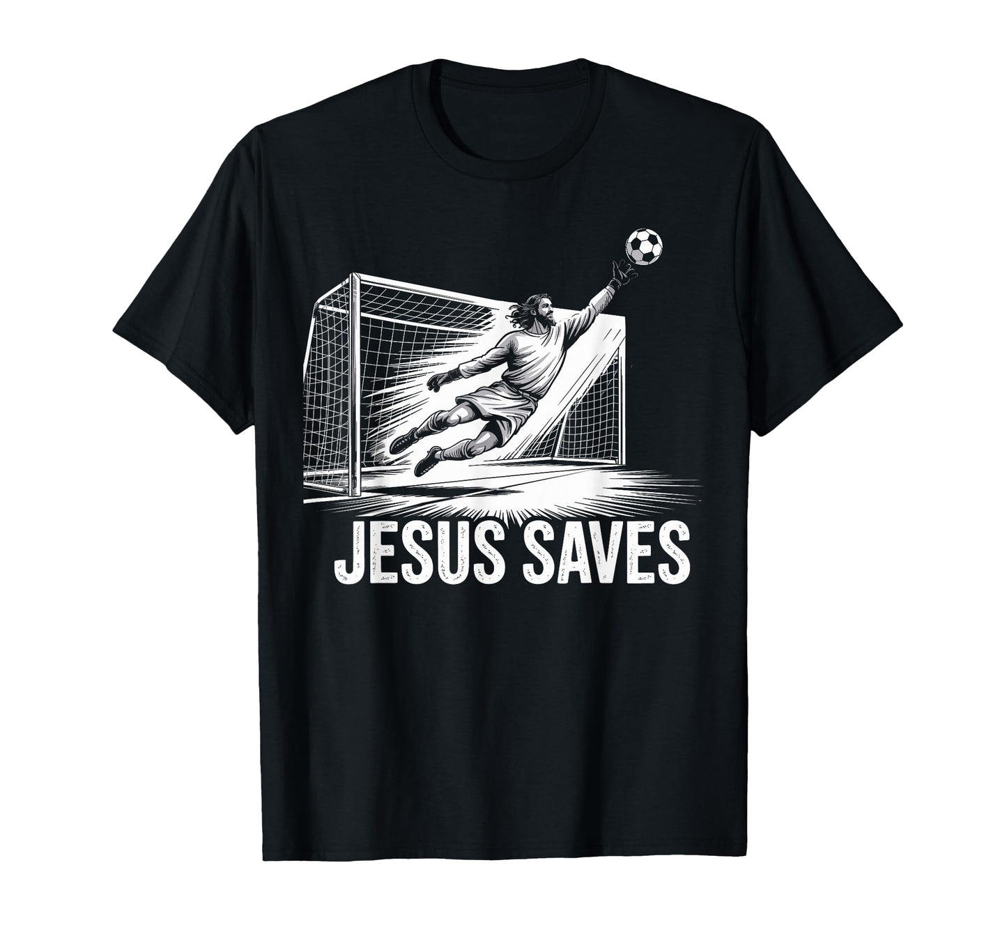 Soccer Goalie Goalkeeper Jesus Saves Christian Soccer Player T-Shirt