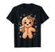 Cute Gingerbread Leopard Coquette Bow Christmas Gingerbread T-Shirt