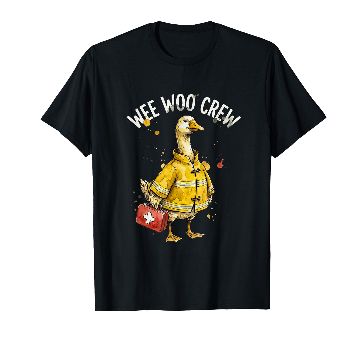 Funny Wee Woo Crew Goose EMT Paramedic Firefighter Men Kids T-Shirt