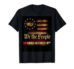 No Kings Shirt Vintage America Flag 1776 October 18 Tee T-Shirt