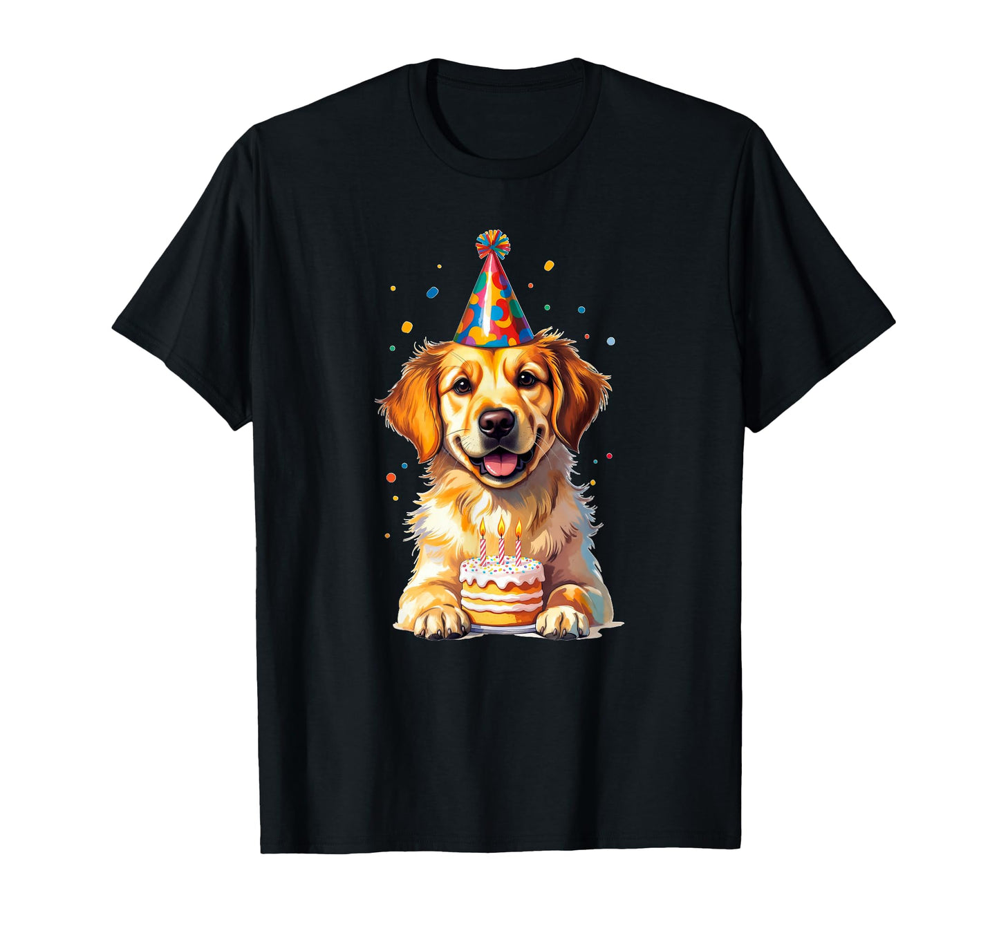 Birthday Golden Retriever, Party Dog T-Shirt