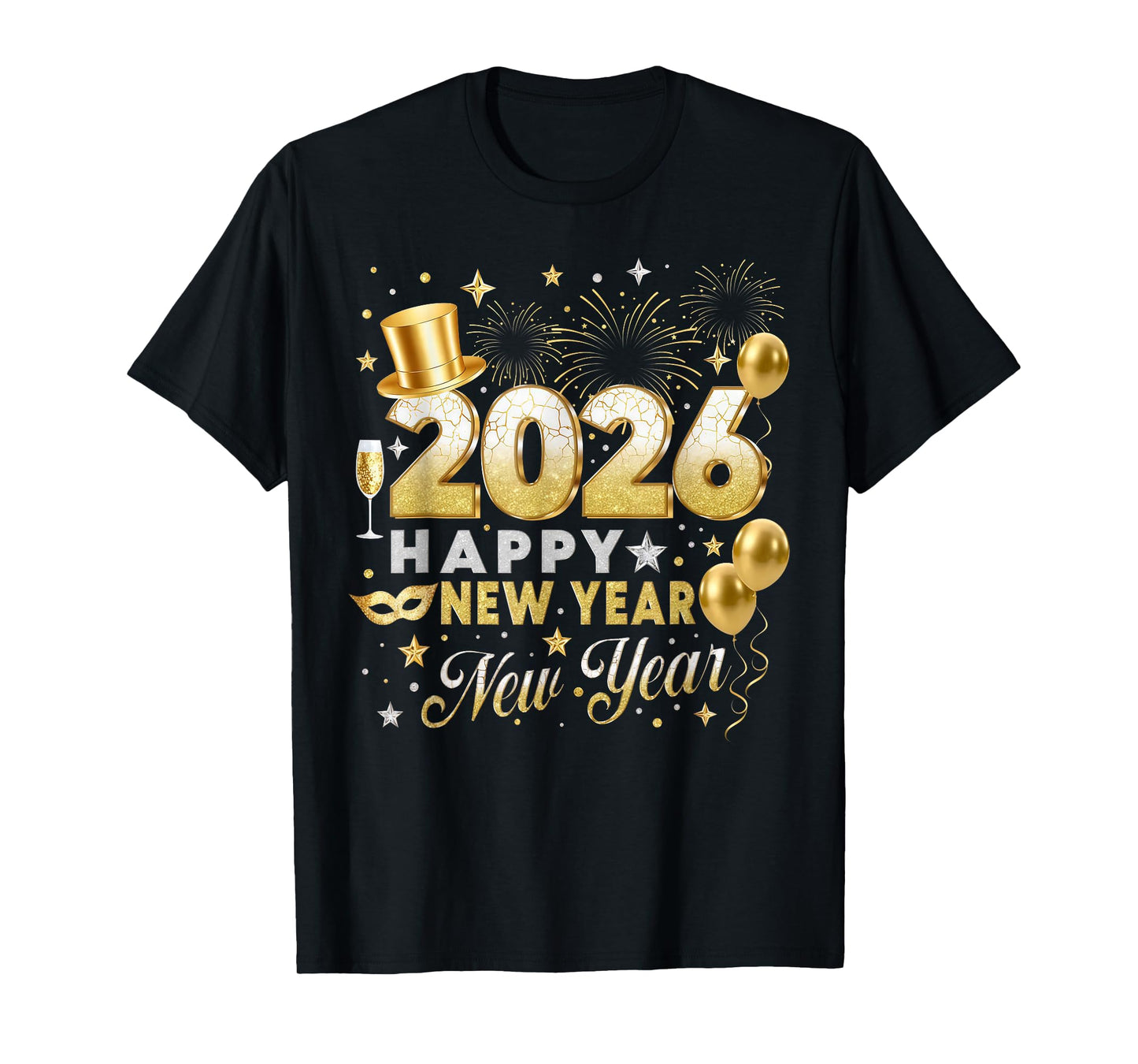 Happy New Year Party 2026 Fireworks Family Matching T-Shirt