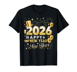 Happy New Year Party 2026 Fireworks Family Matching T-Shirt