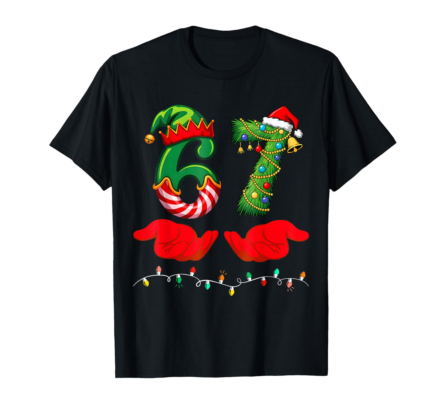 67 Christmas 6 7 Meme Pajamas Holiday Gen Alpha Slang T-Shirt
