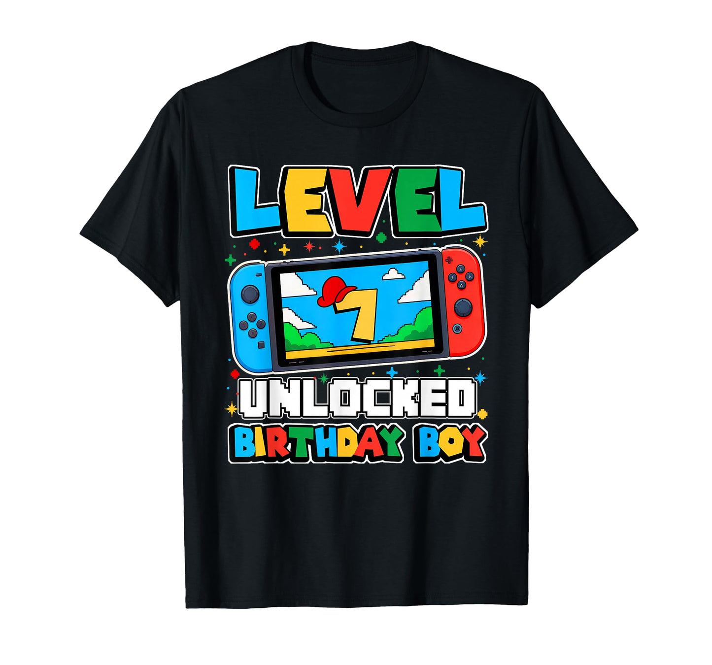 Level 7 Unlocked Birthday Boy Happy 7th Birthday Videos Game T-Shirt
