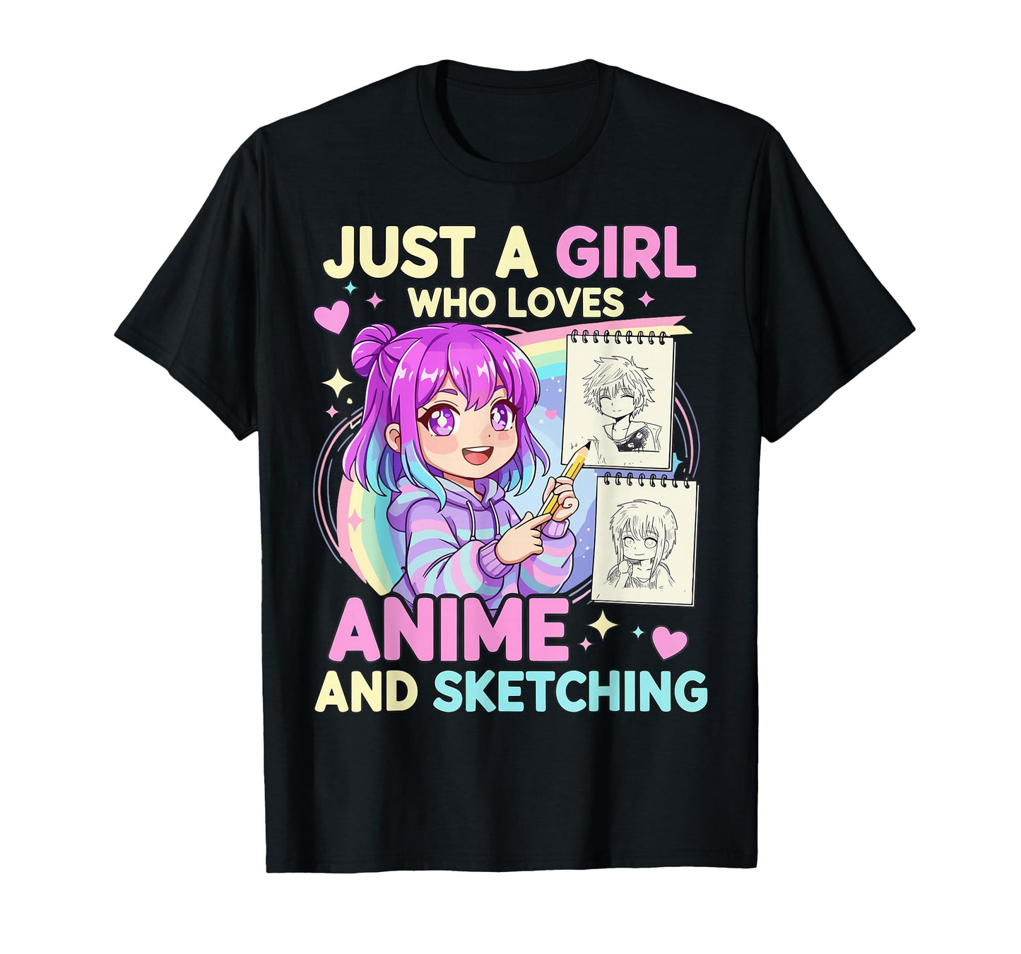 Just A Girl Who Loves Anime and Sketching T-Shirt