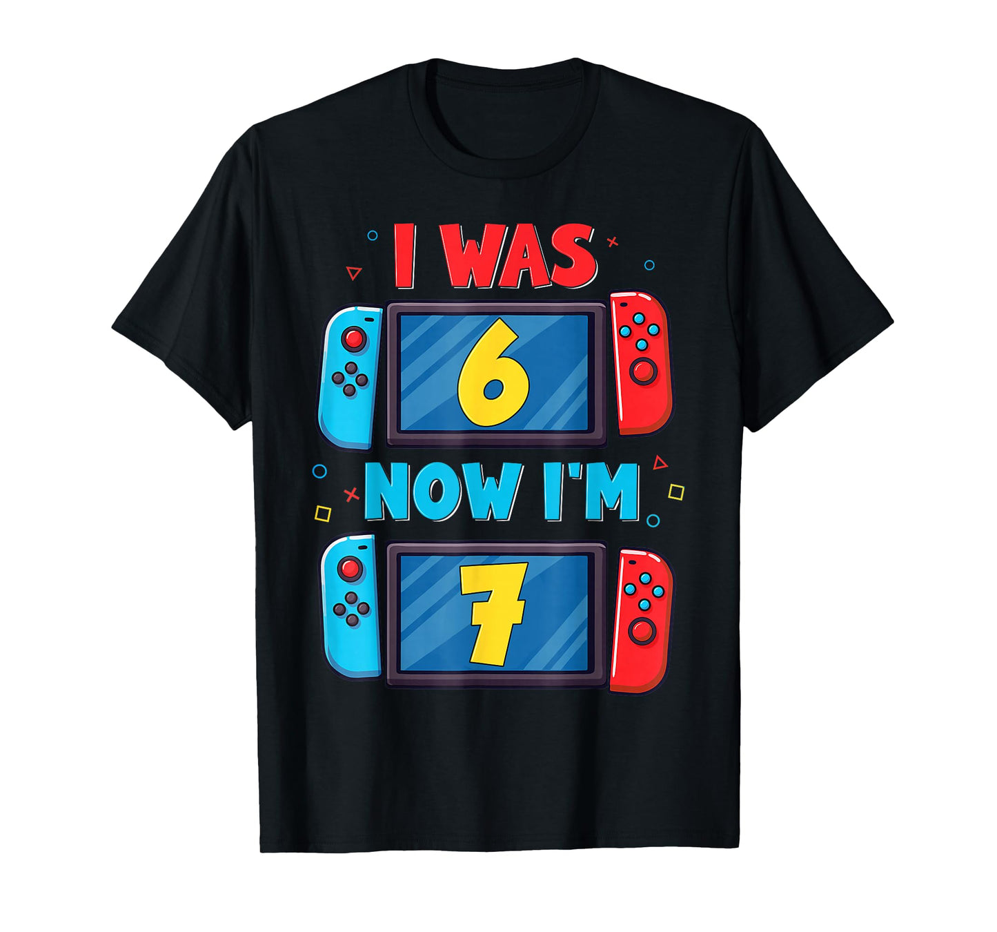 Retro 7th Birthday Boy I was 6 Now I'm 7 Year Old Cute Kids T-Shirt