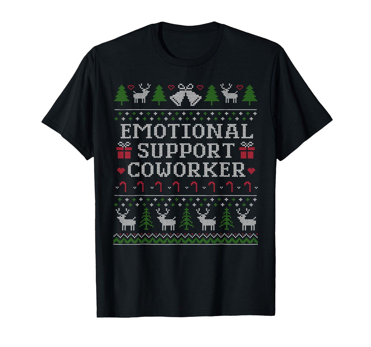 Support Coworker Retro Ugly Christmas Saying Quote T-Shirt