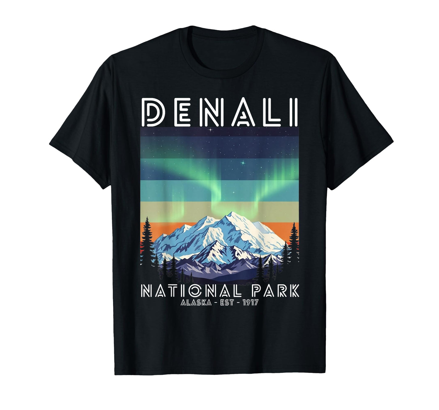 Denali National Park Vintage Alaska Denali Mountain Peak T-Shirt