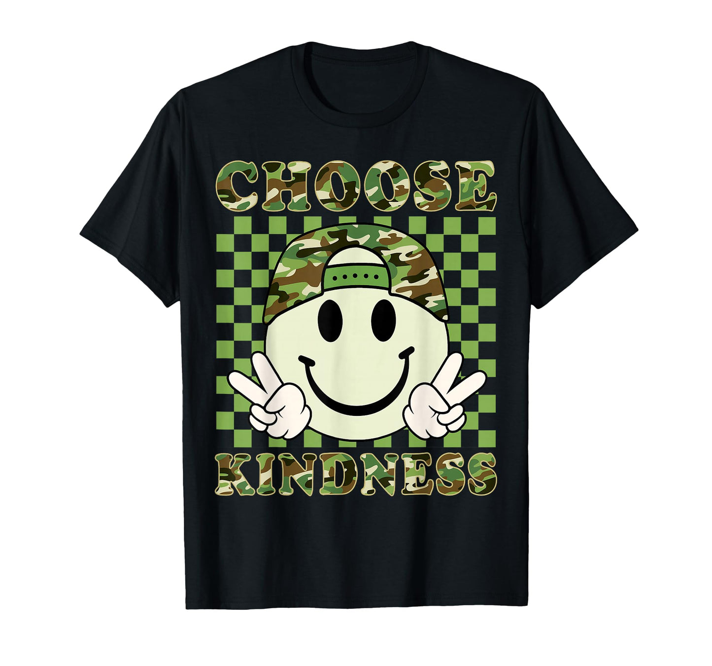 Choose Kindness Camo Be Kind Inspirational Kids Boy Positive T-Shirt