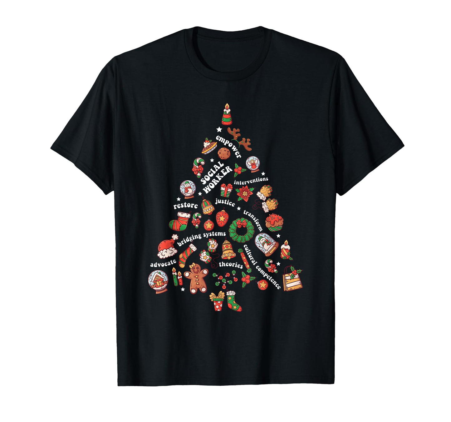 Social Worker Christmas Tree LMSW Social Work Xmas Holiday T-Shirt