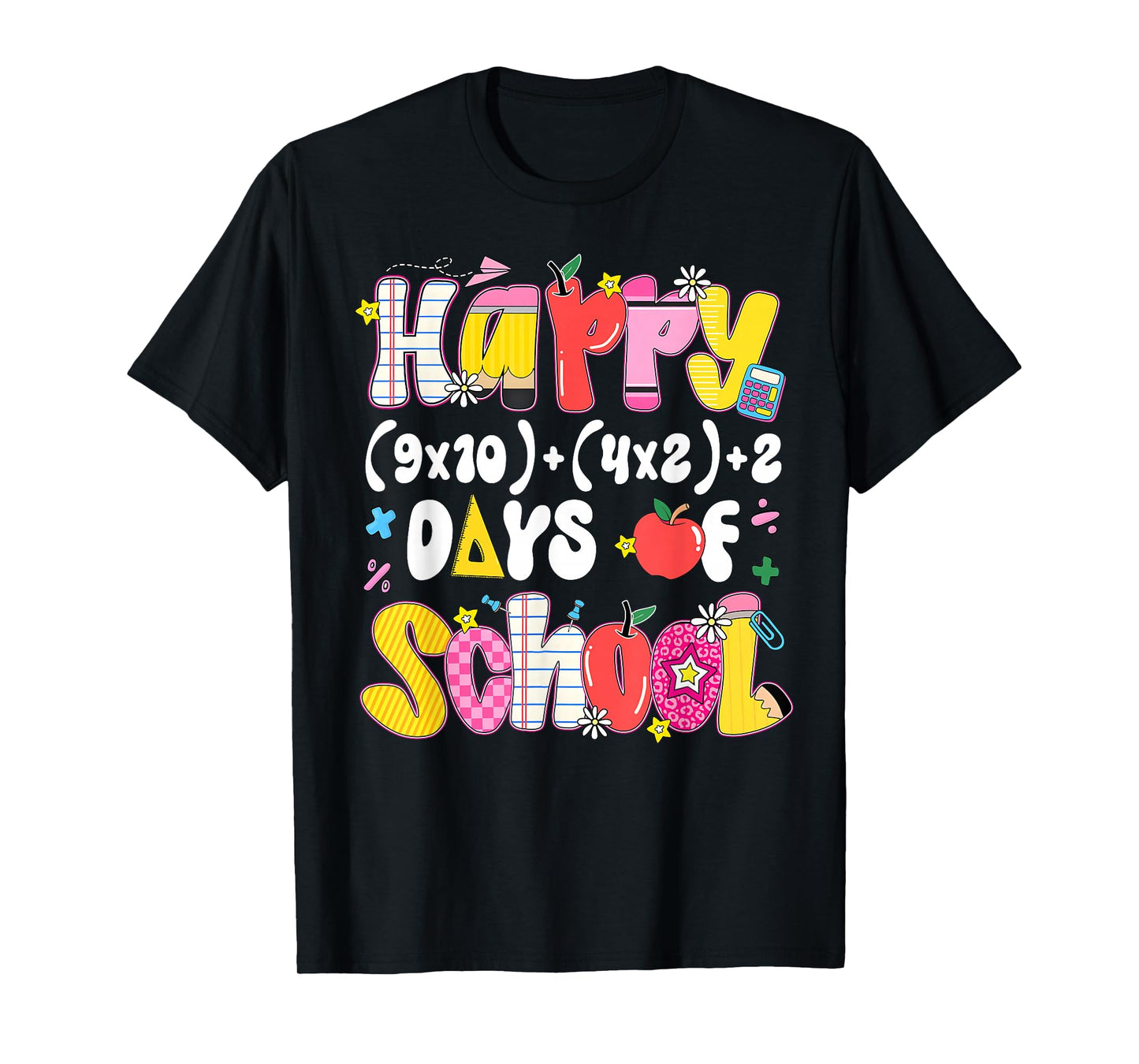 Happy 100 Days Math Equation 100th Day of School Teacher Kid T-Shirt