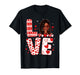 Love Afro Woman Praying Valentine Heart Black Women Girls T-Shirt