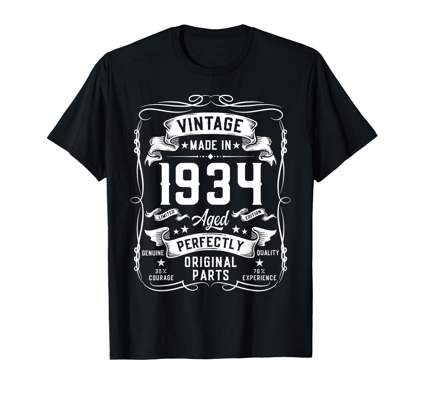 Vintage 1934 92yr 92nd Birthday Gifts for Men 92 Years Old T-Shirt