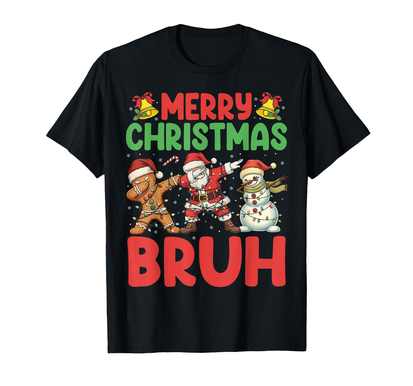 Merry Christmas Bruh Funny Santa Dabbing Men Women Kids T-Shirt
