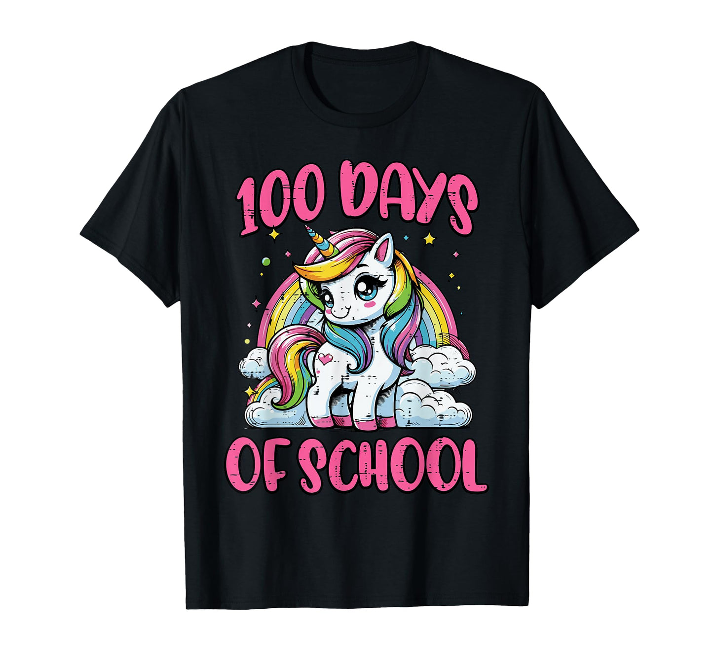 100 Days of School Unicorn Cute 100th Day Girls Kids Toddler T-Shirt