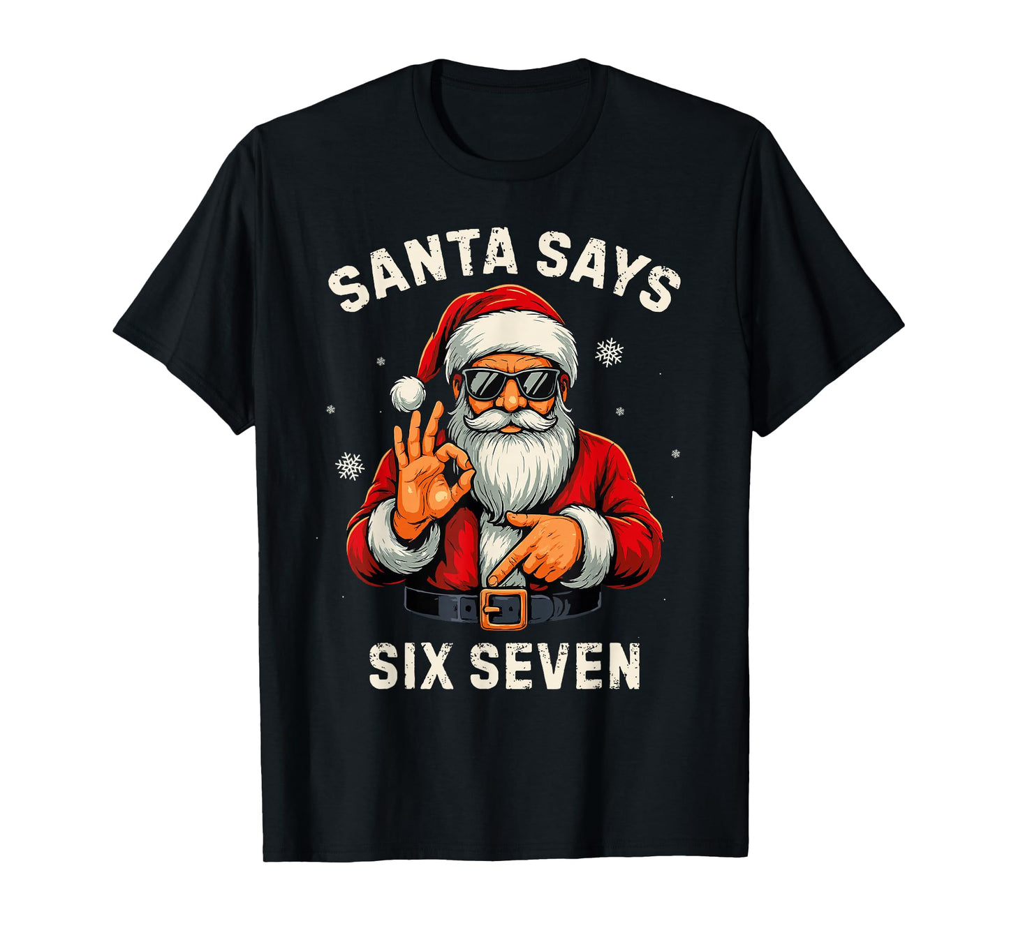 67 Christmas Santa Says Six Seven Meme Santa Boys Christmas T-Shirt
