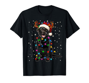 Black Lab Labrador Christmas Tree Light Pajama Dog Xmas T-Shirt