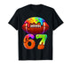 67 Ice Cream Drip Football Gen Alpha Slang Six Seven Meme T-Shirt