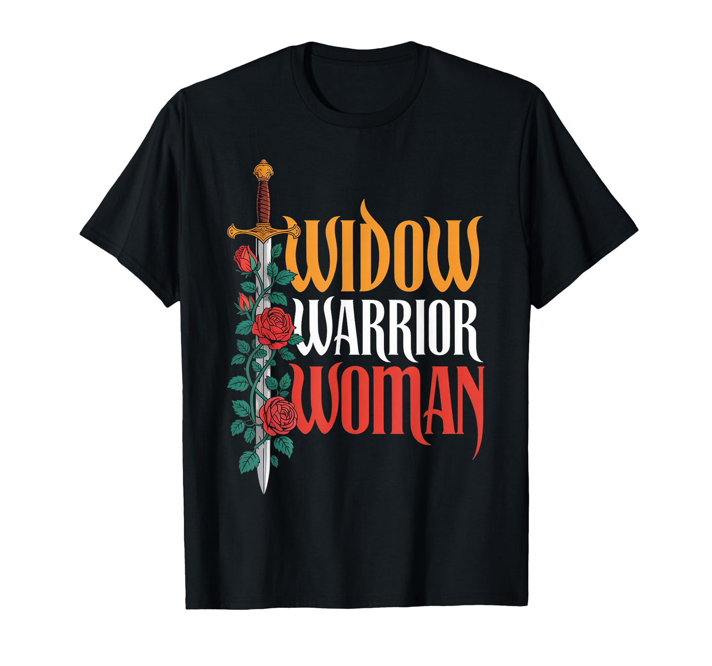 Widow Warrior Woman Butterfly Memorial Husband Widow T-Shirt