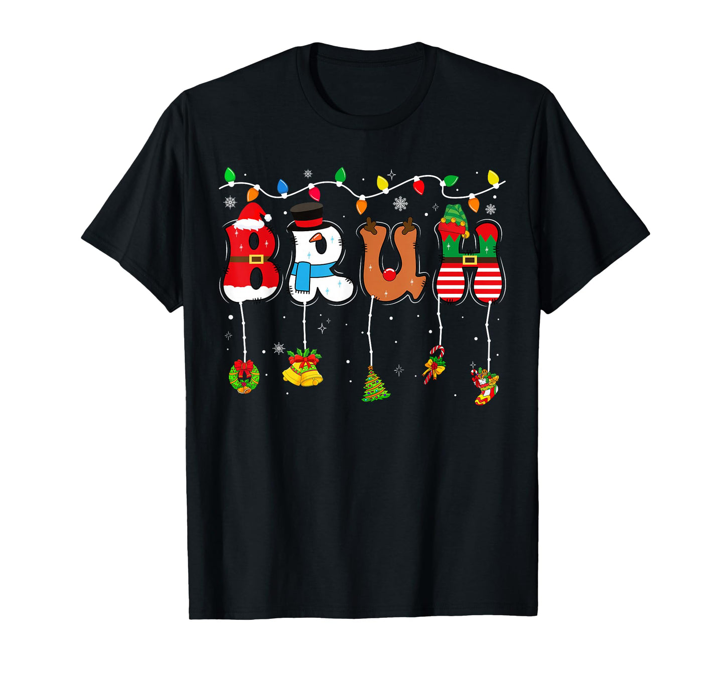 Bruh Funny Christmas Teens Boys Kids Xmas Pajamas T-Shirt