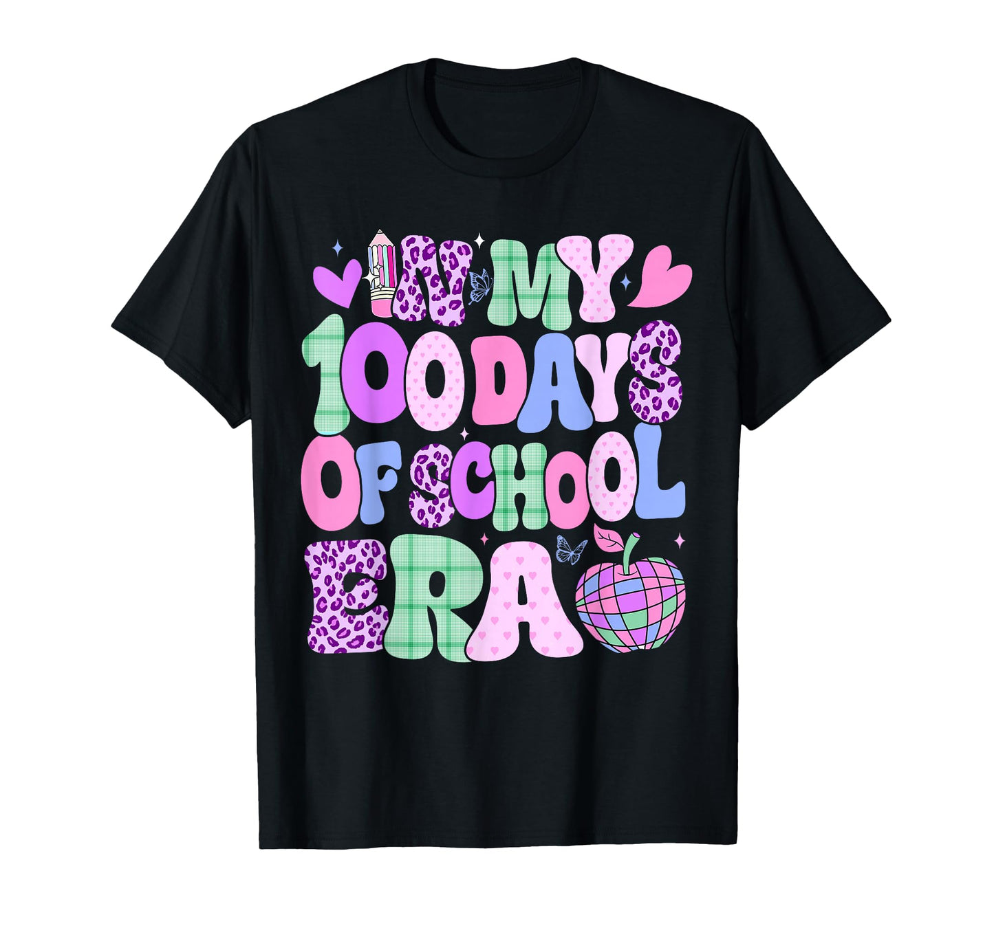 in My 100 Days of School Era Groovy 100th Day of School 2025 T-Shirt