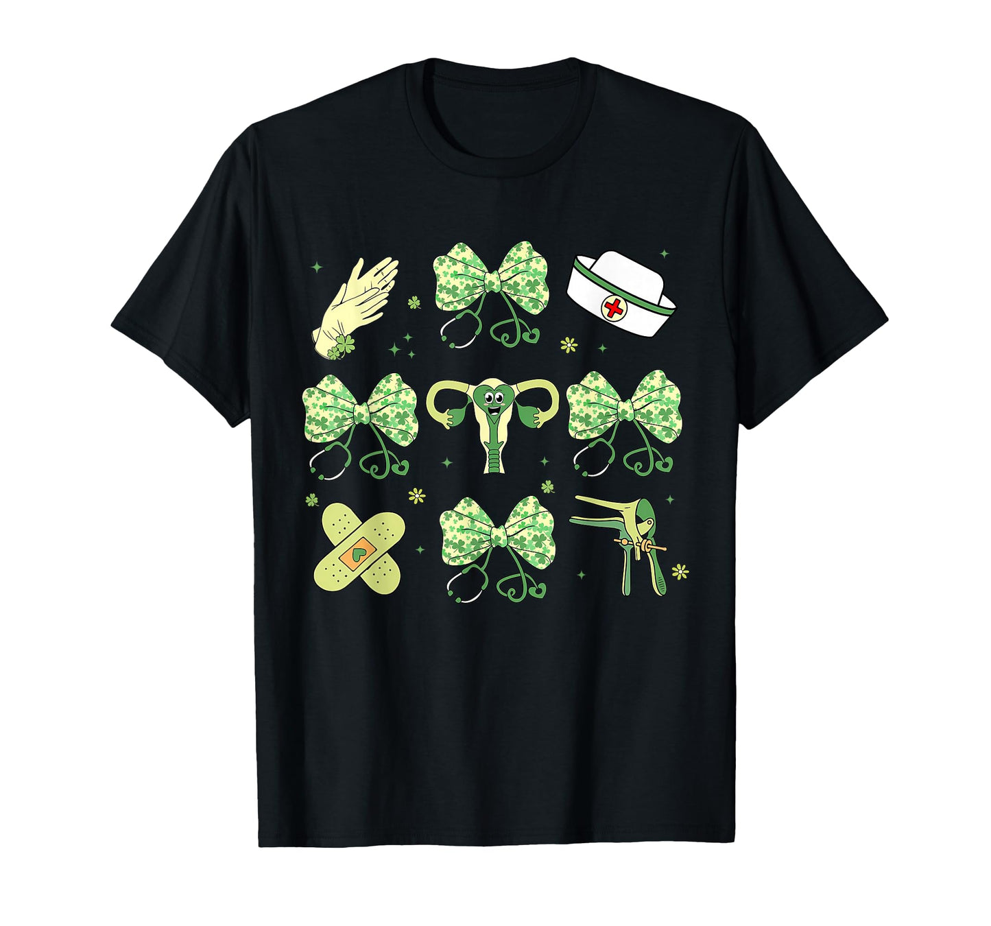 Coquette Bow OBGYN St Patricks Day Speculum Nurse Obstetrics T-Shirt